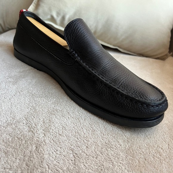 Bally Carbo Men 11.5 Black Pebble Grained Leather Italian Loafer Money Designer main image 11